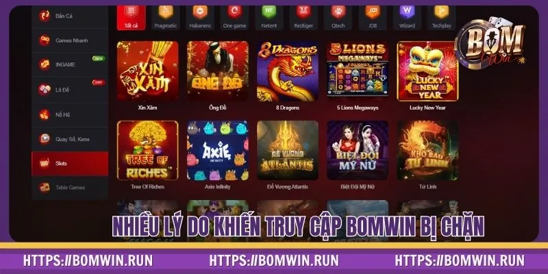 Nhiều lý do khiến truy cập BOMWIN bị chặn