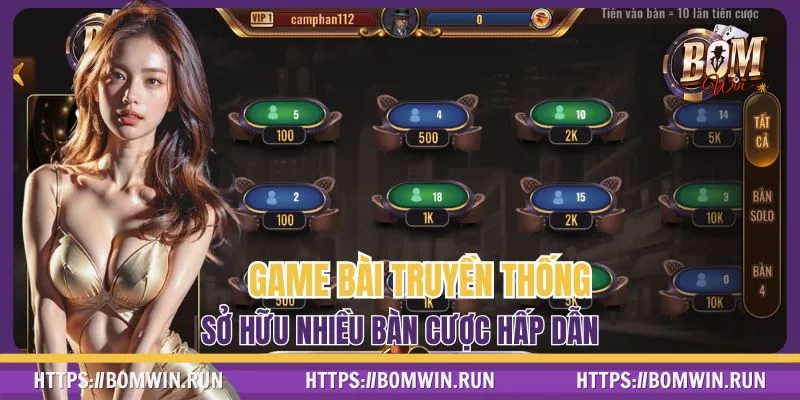 Các bàn cược game BOMWIN thu hút lượng lớn bet thủ tham gia