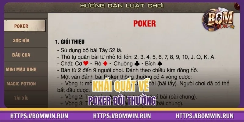 Khái quát về Poker đổi thưởng
